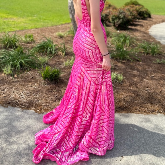 Elegant Pink Evening Gown - Picture 5 of 6